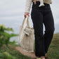 Avery Row Woven Stripe Bag - Natural