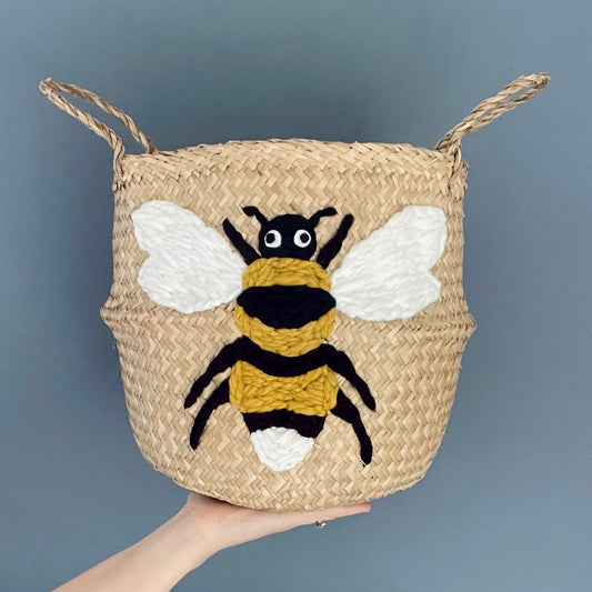 Bellybambino Bumble Bee Seagrass Basket - Medium