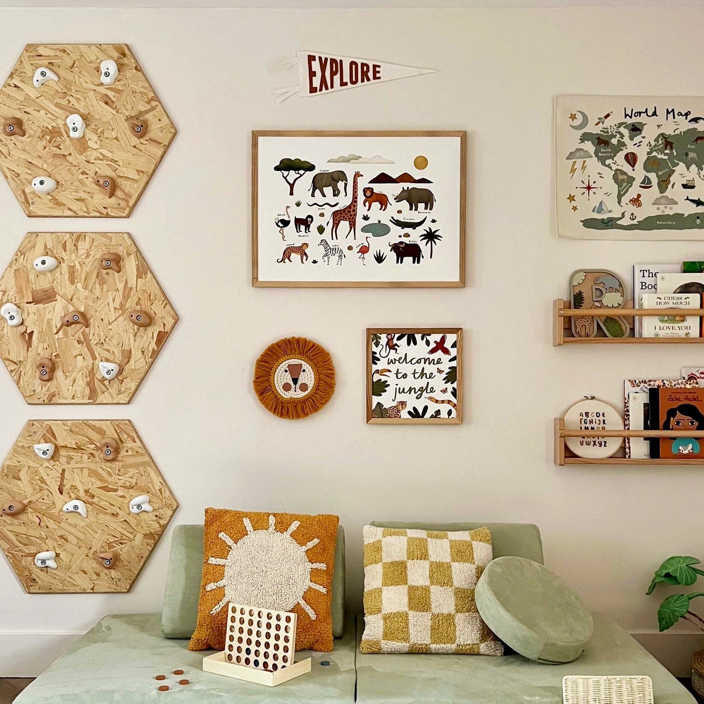 Kid of the Village Animals on Safari Art Print - White