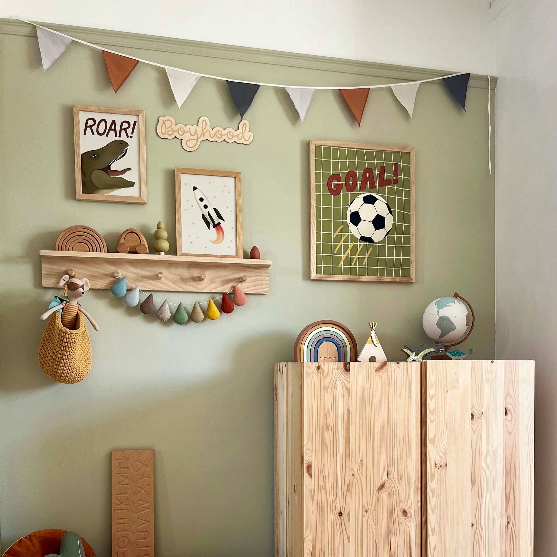 Kid of the Village Roar Dinosaur Art Print - Stone