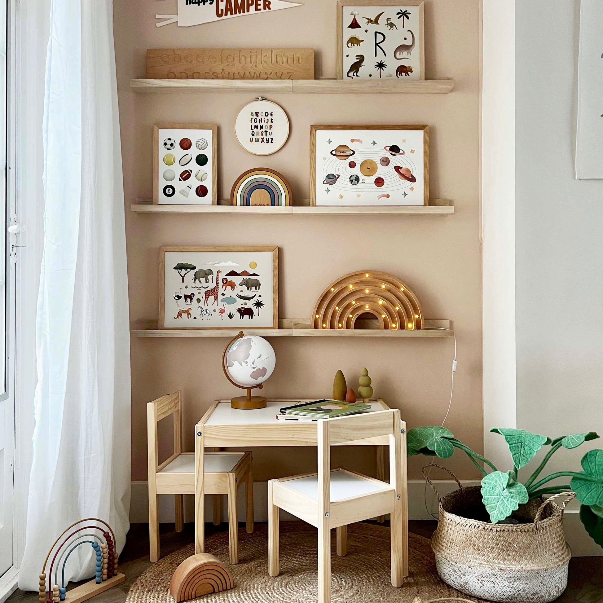 Kid of the Village Animals on Safari Art Print - Stone