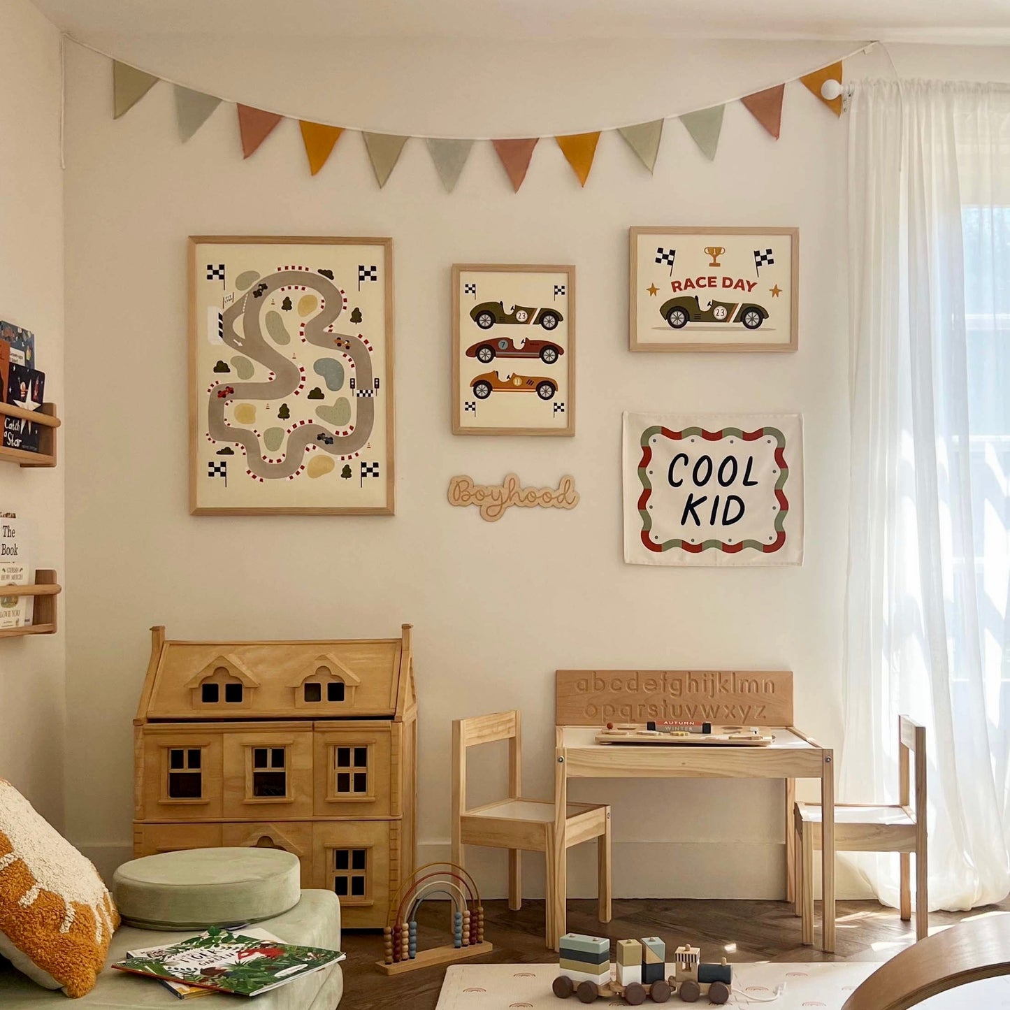 Kid of the Village Race Track Art Print - Light Cream
