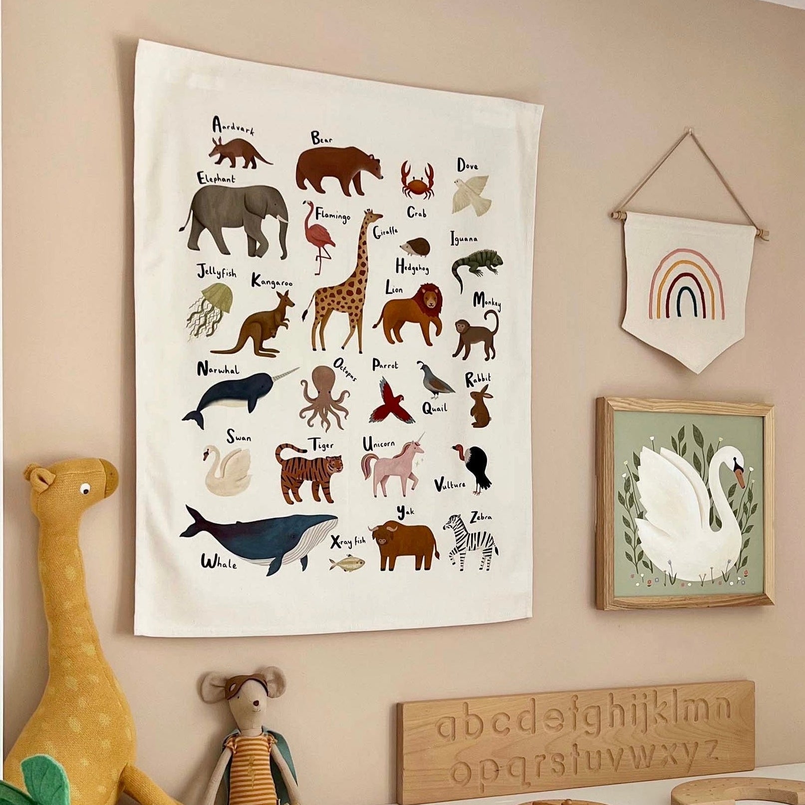 Kid of the Village Animal Alphabet Wall Hanging