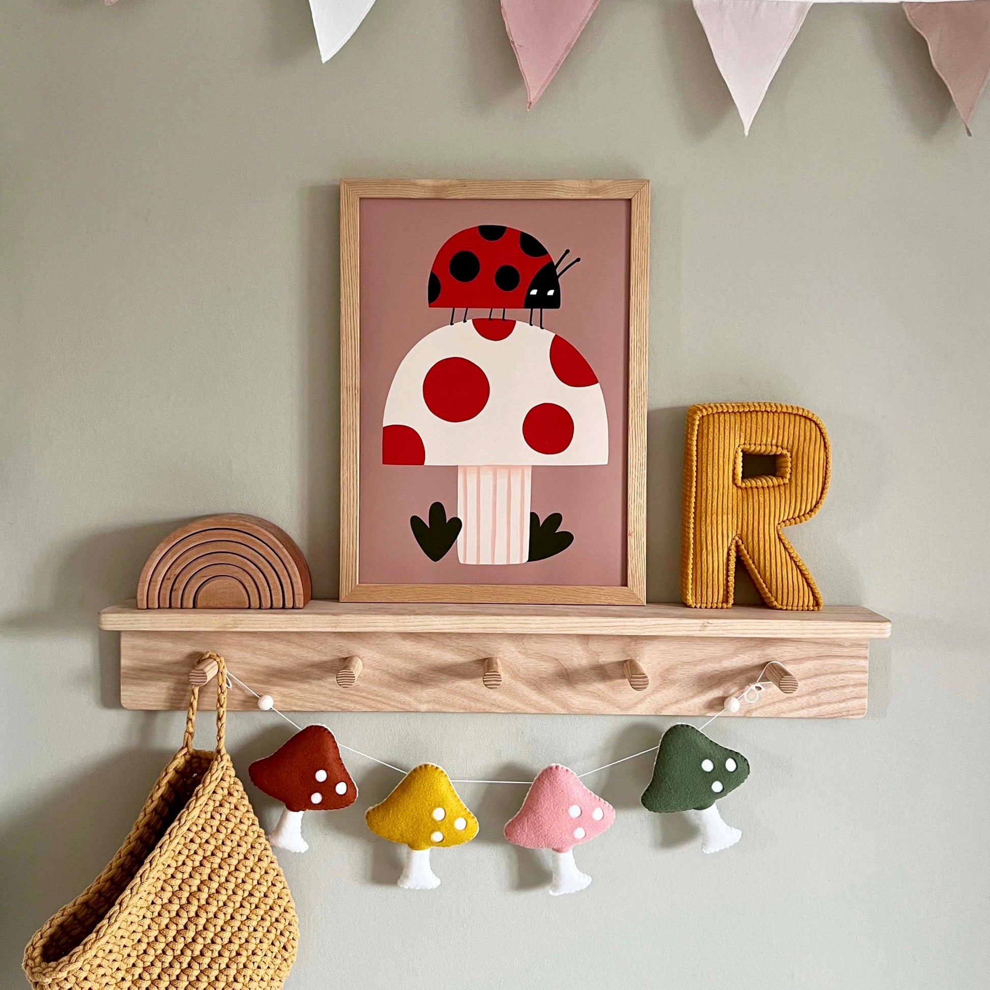 Kid of the Village Ladybird and Mushroom Art Print
