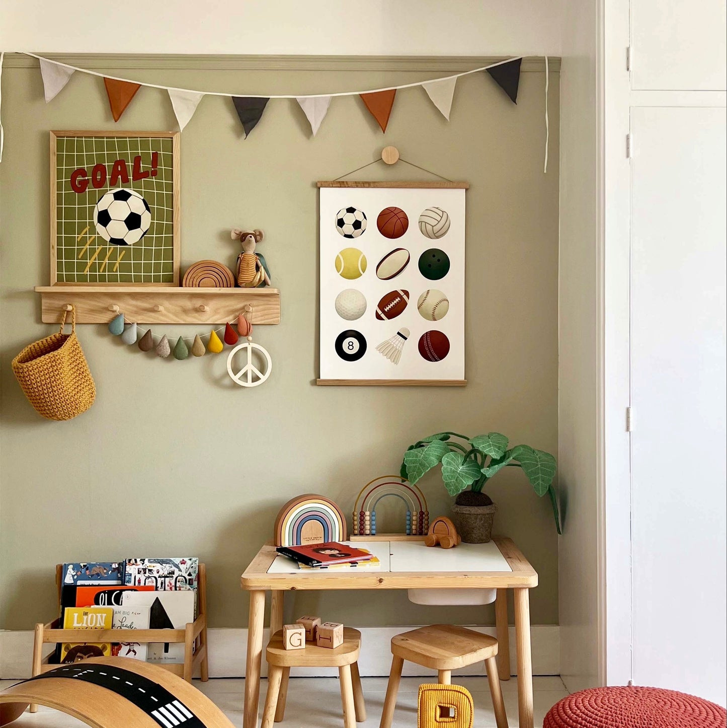 Kid of the Village Sports Balls Art Print - White