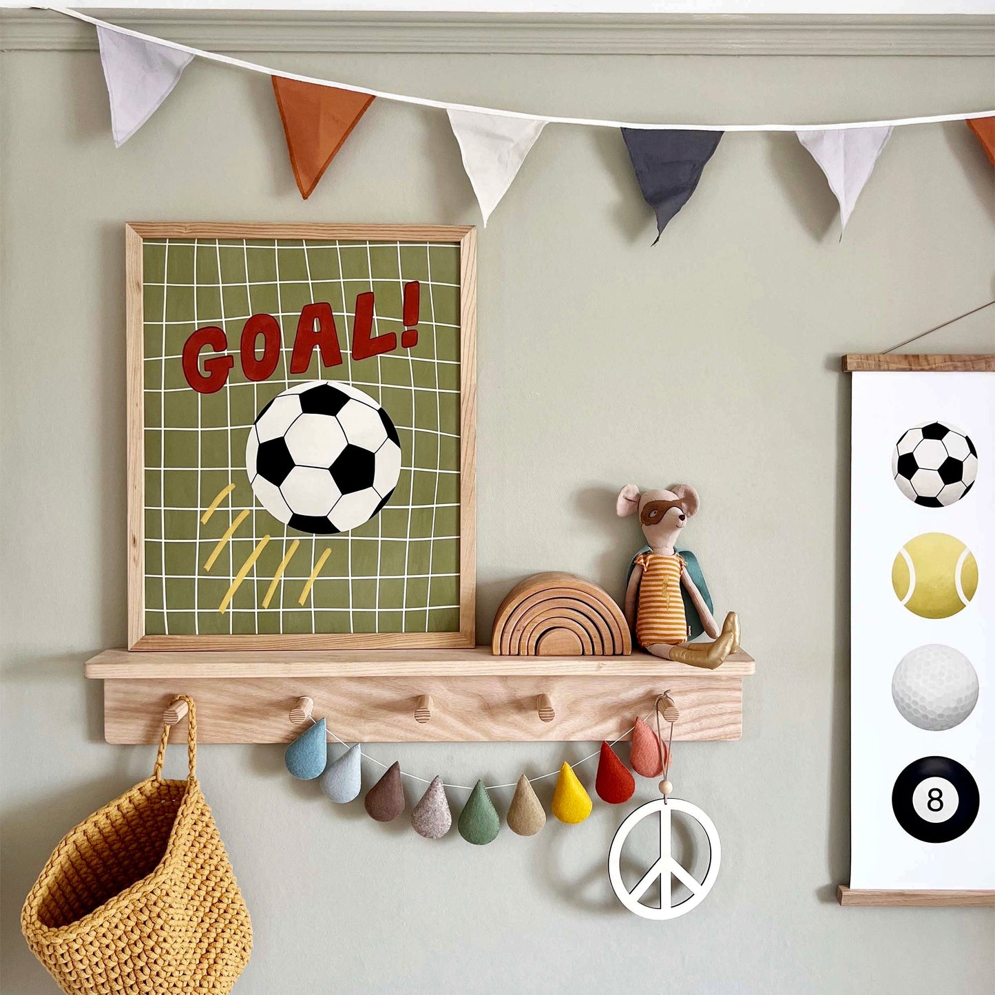 Kid of the Village Goal Art Print - Green