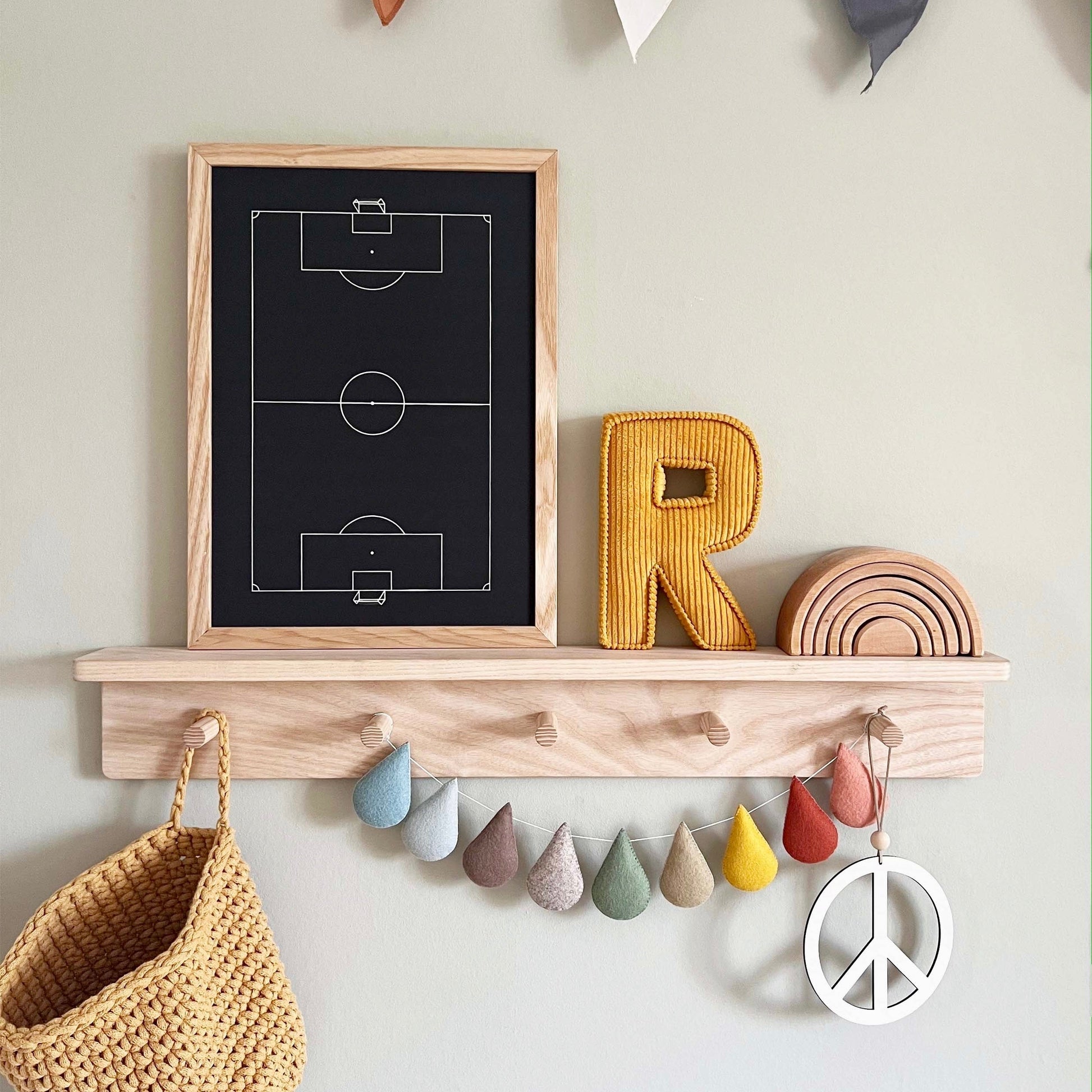 Kid of the Village Football Pitch Art Print - Black