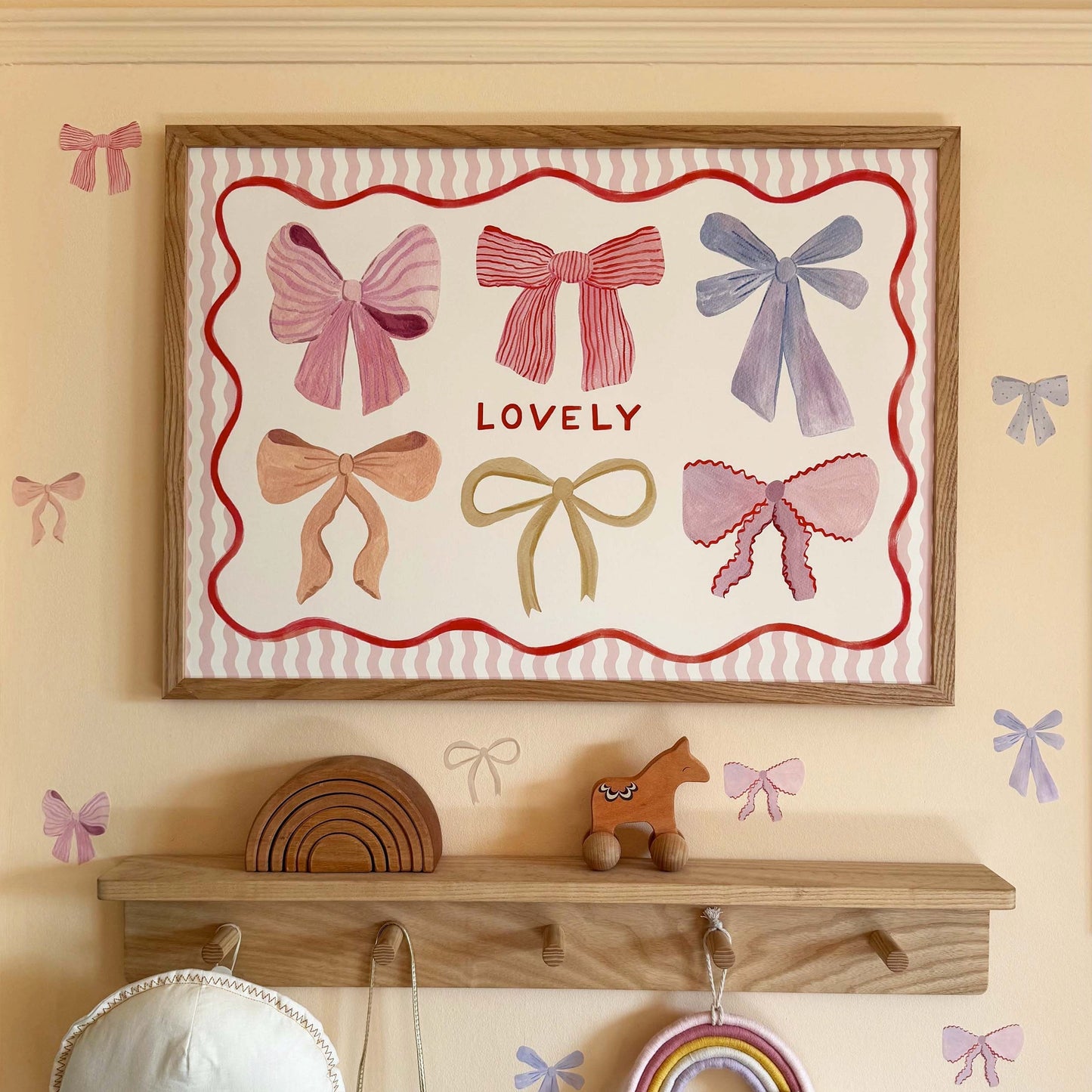 Kid of the Village Lovely Bows Art Print - Pink