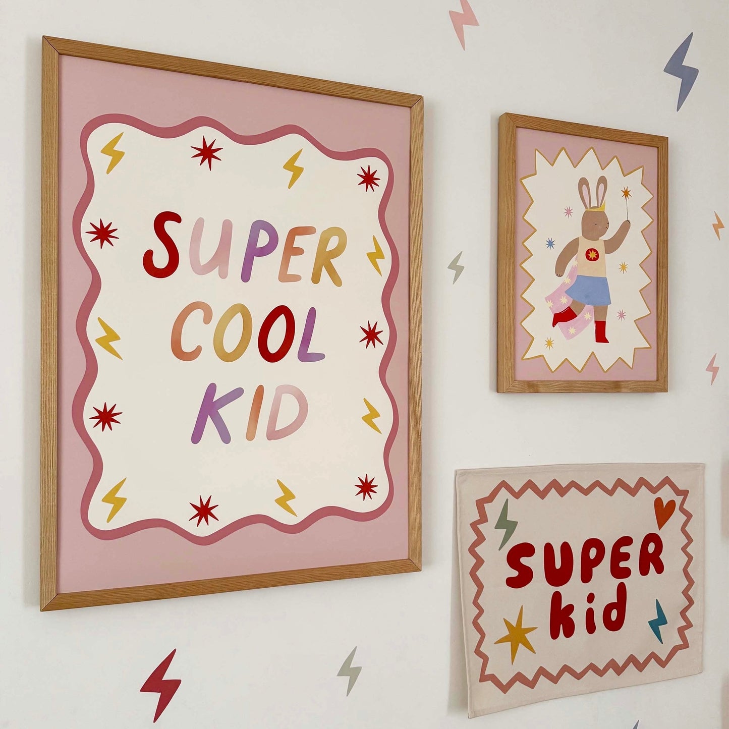 Kid of the Village Super Cool Kid Art Print - Pink