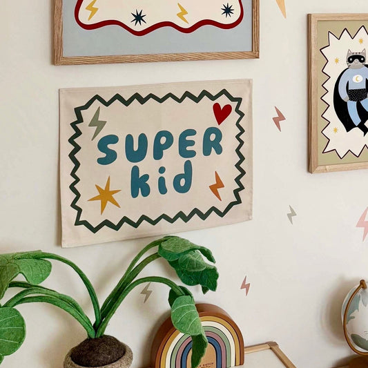 Kid of the Village Super Kid Wall Banner - Blue