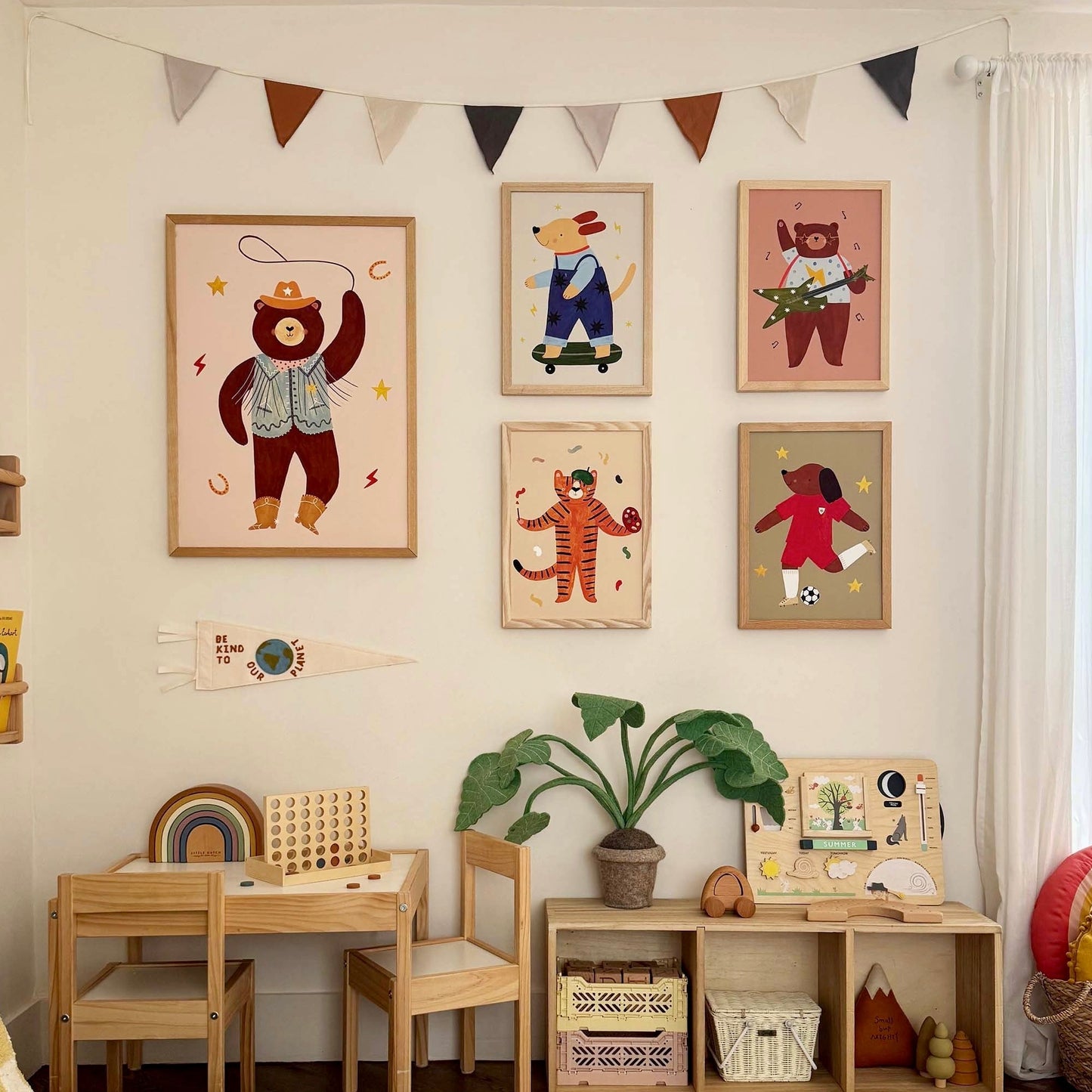 Kid of the Village Footie Pup Art Print - Red