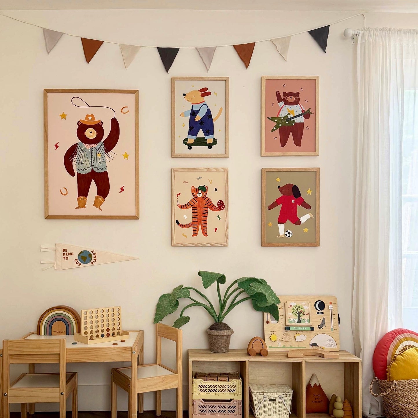 Kid of the Village Cowboy Bear Art Print