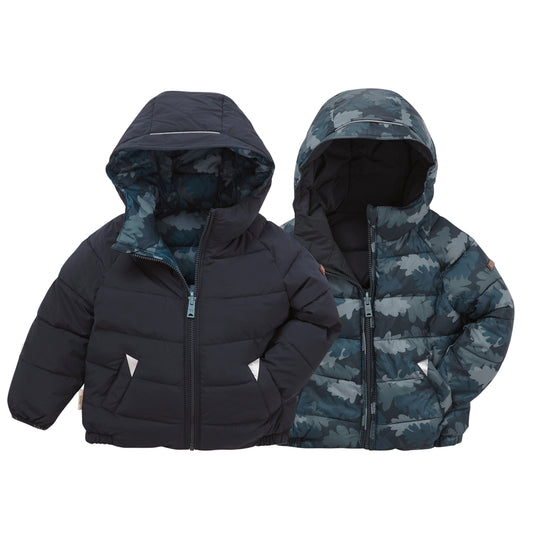 Toastie Kids Ecoreversible Puffer Jacket - Camo Ink Navy