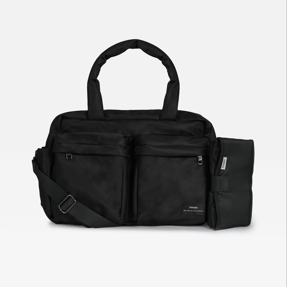 Finnsøn IRIS Eco Double Pocket Changing Bag with Changing Mat - Black