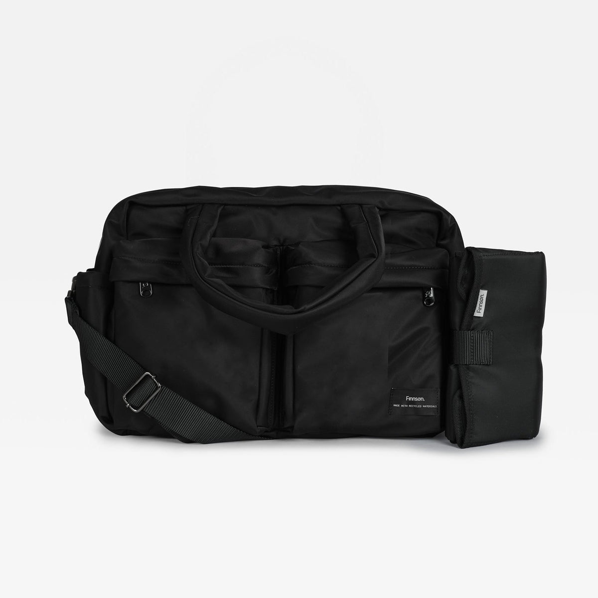 Finnsøn IRIS Eco Double Pocket Changing Bag with Changing Mat - Black