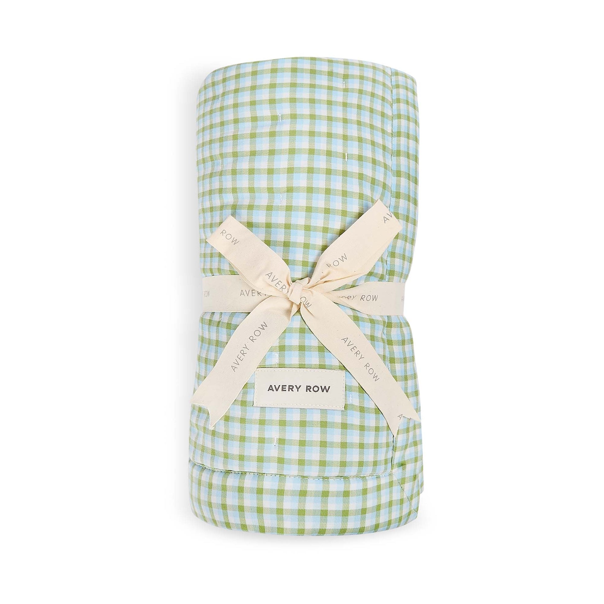 Avery Row Quilted Cotbed Bedspread  - Greenhouse Gingham