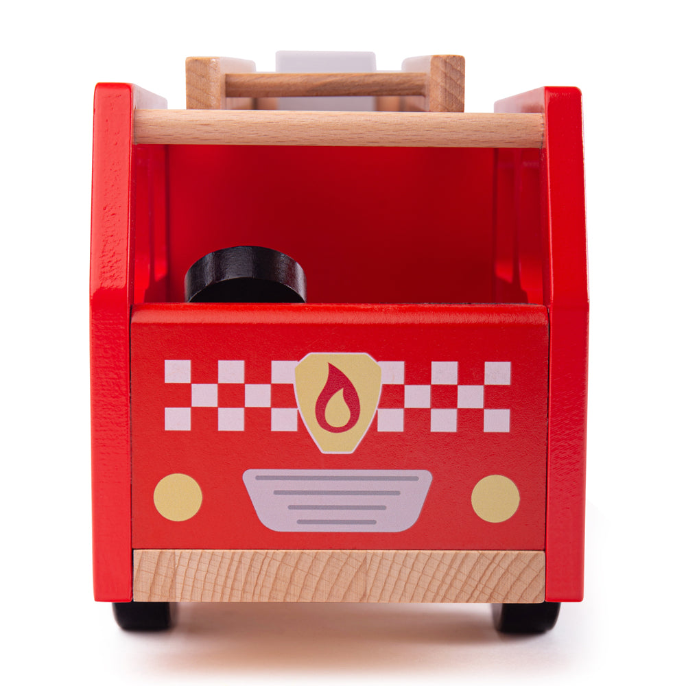 Bigjigs Wooden Toy Fire Engine