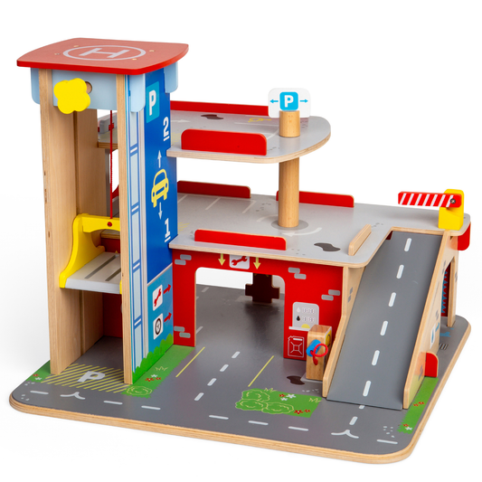 Bigjigs Wooden Park & Play Toy Garage