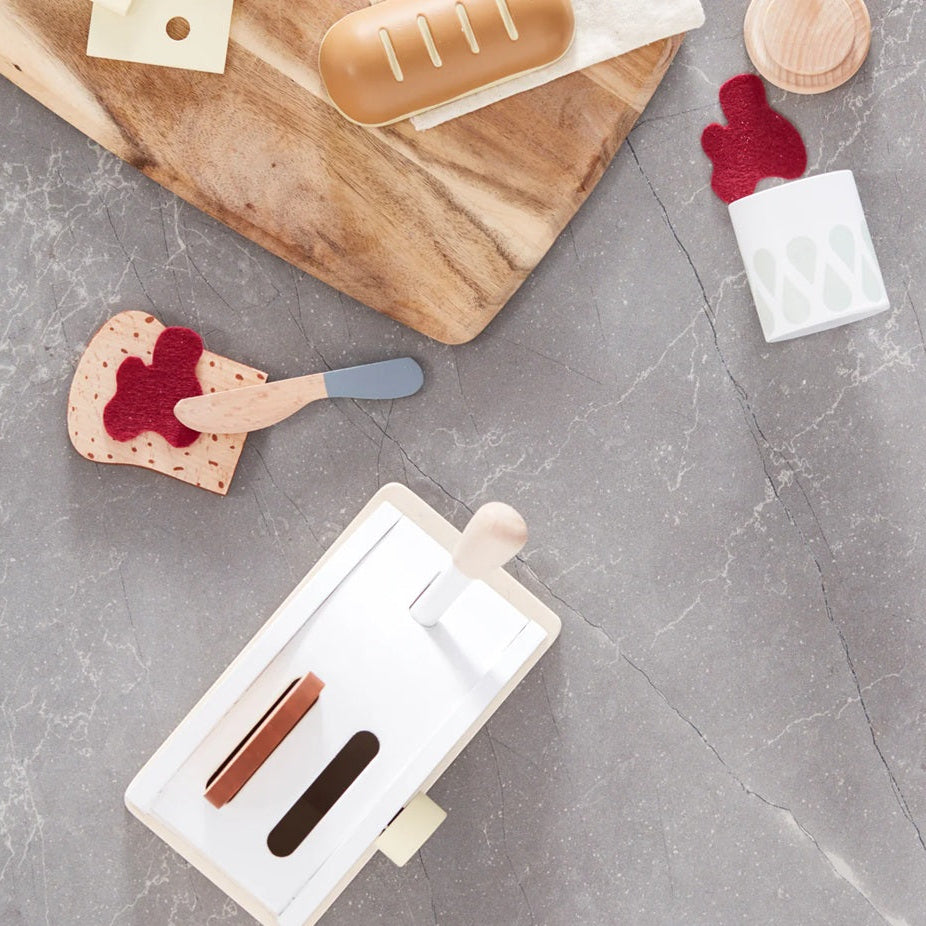 Kid's Concept Wooden Toy Toaster Set