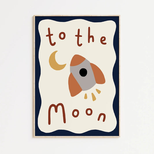 To The Moon A4 Art Print By Kitty Makes