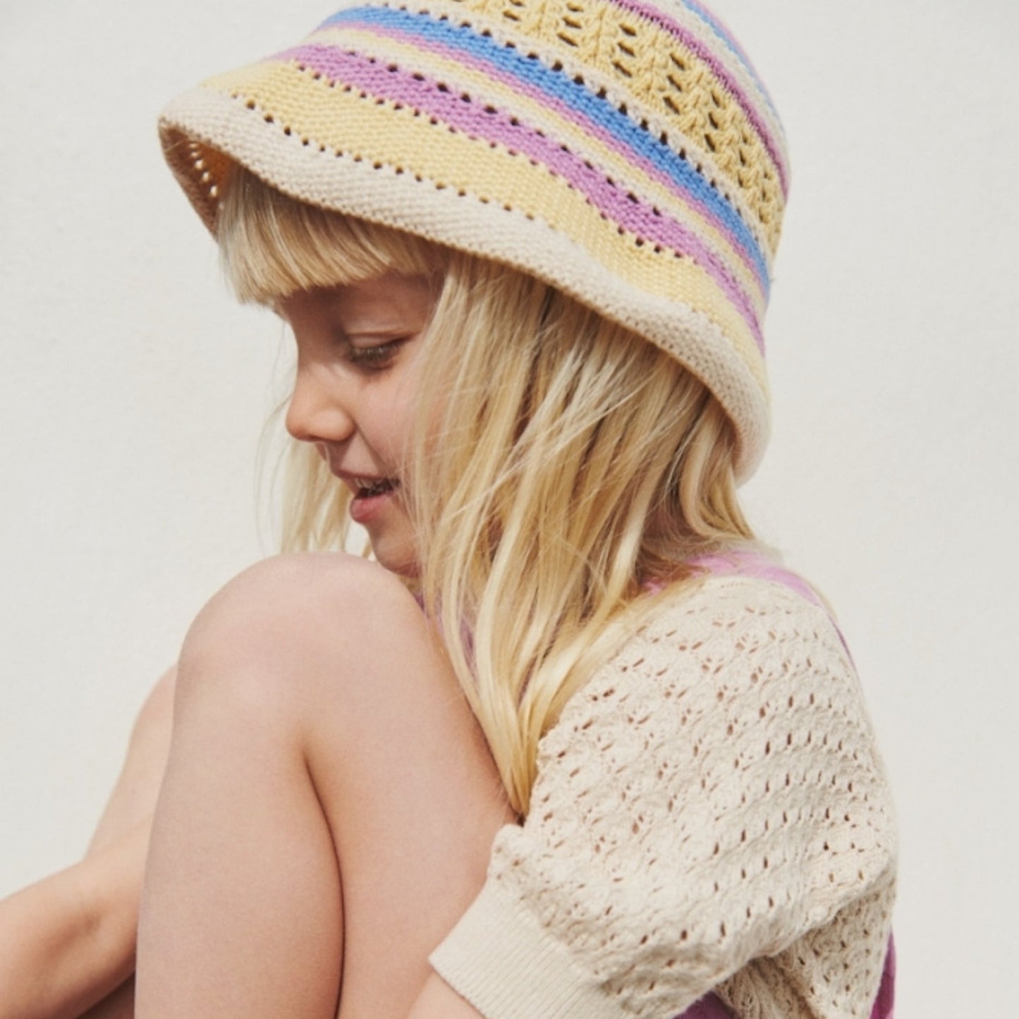 Wheat 'Alva' S/S Children's Knit Top - Sandshell
