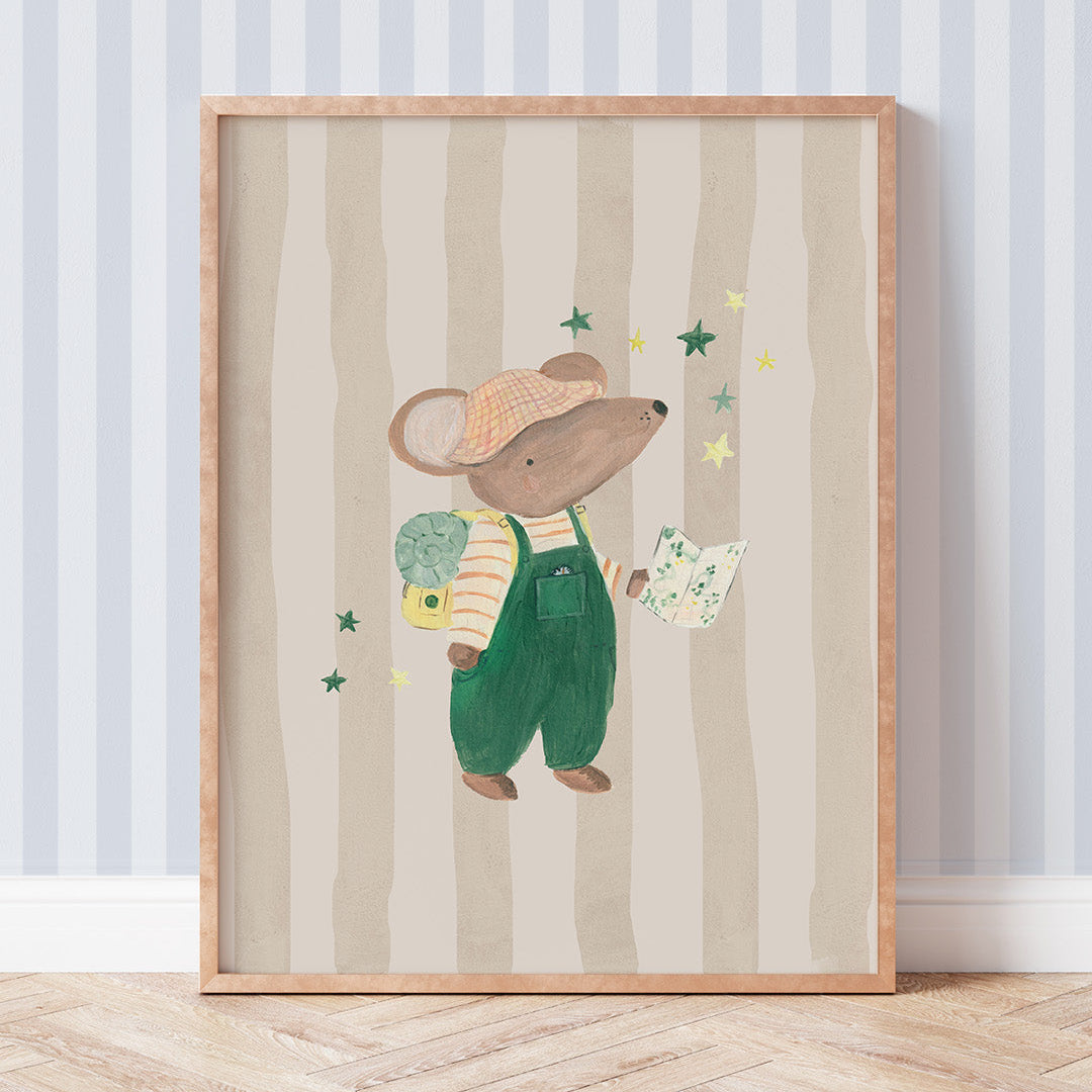 Lion & The Pear Adventure Awaits - Mouse Art Print