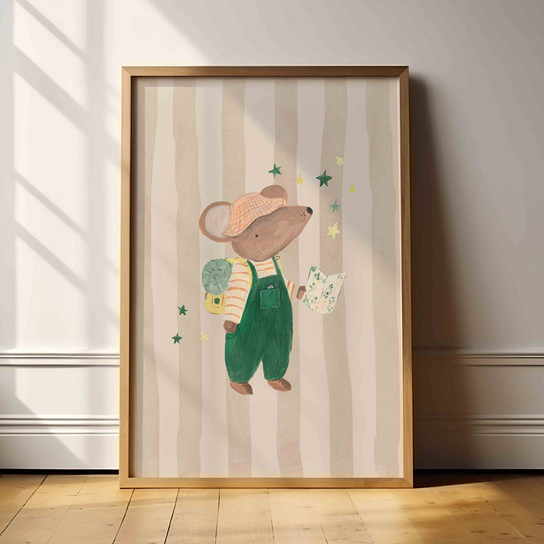 Lion & The Pear Adventure Awaits - Mouse Art Print