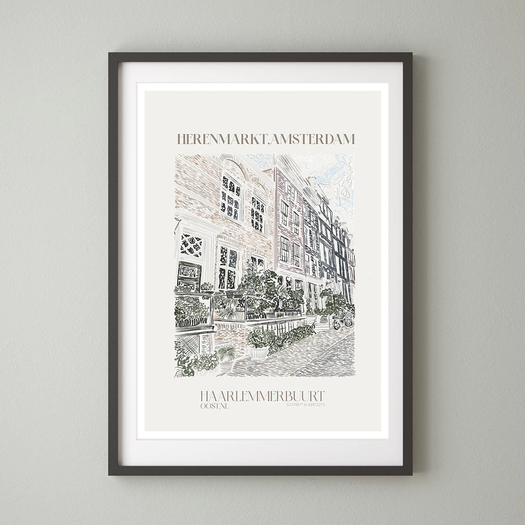Lion & The Pear Herenmarkt Amsterdam - Landscape Art Print