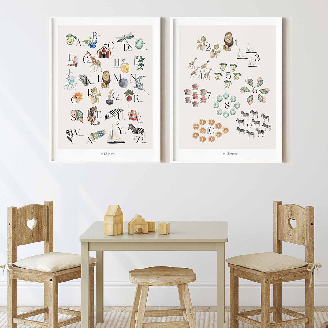 Lion & The Pear Count With Me - Numbers Art Print