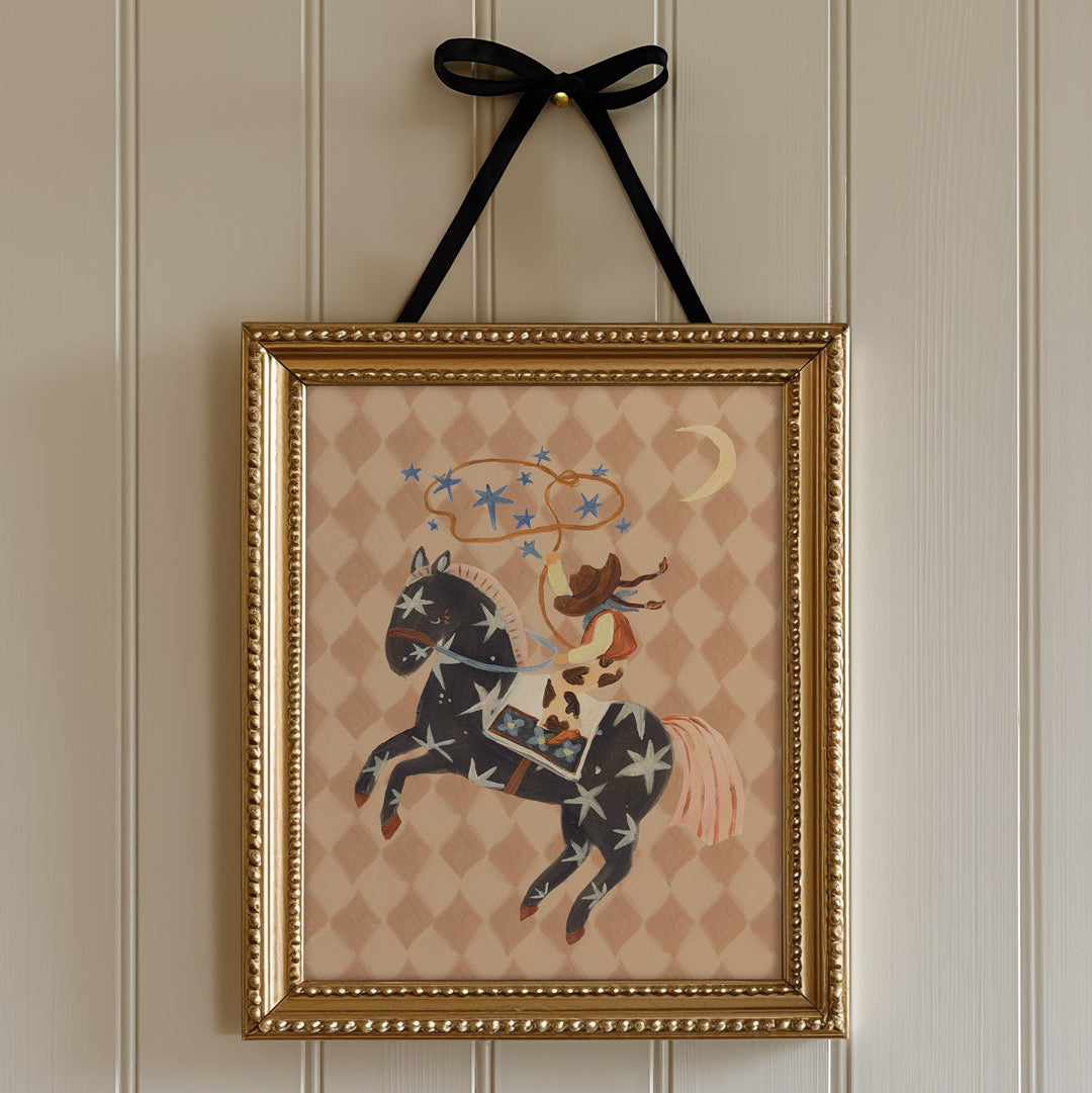 Lion & The Pear Catching Stars Cowgirl Art Print