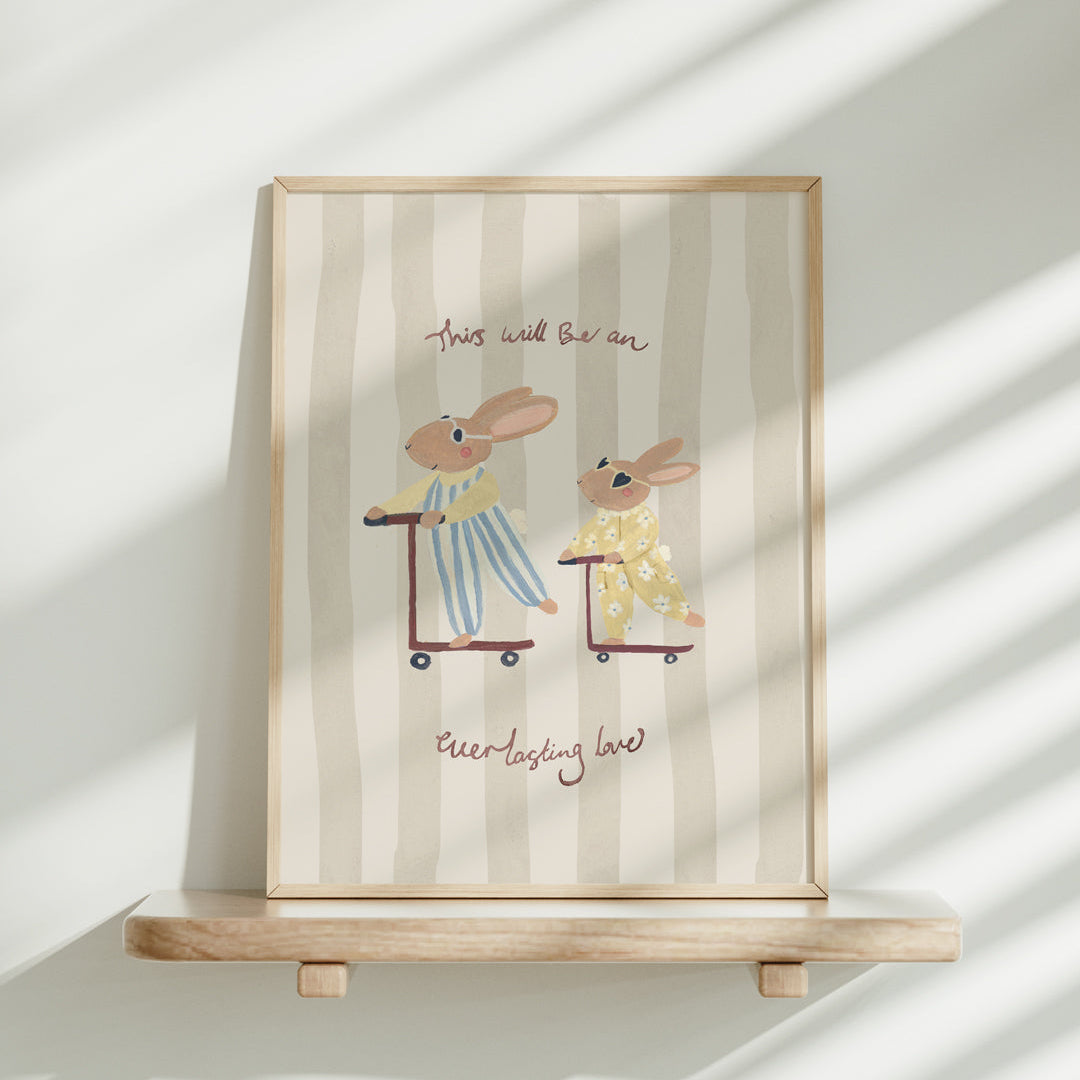 Lion & The Pear Everlasting Love - Big Brother Rabbit Art Print