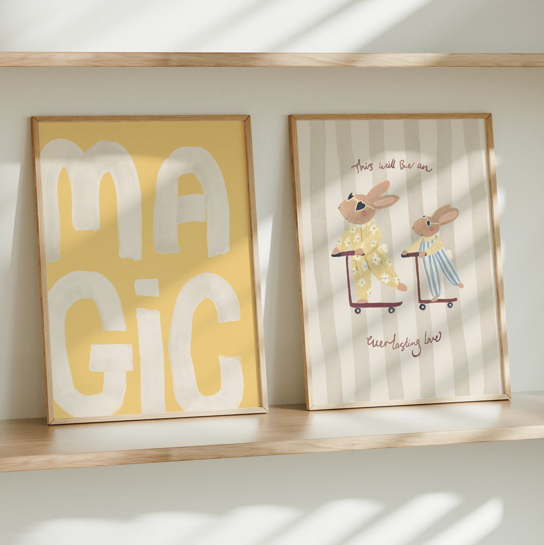 Lion & The Pear Everlasting Love - Big Sister Rabbit Art Print