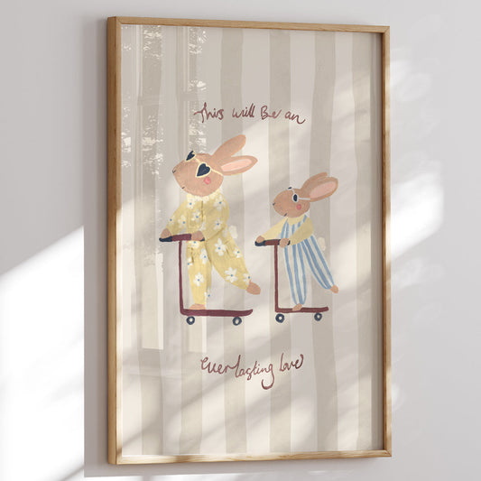 Lion & The Pear Everlasting Love - Big Sister Rabbit Art Print