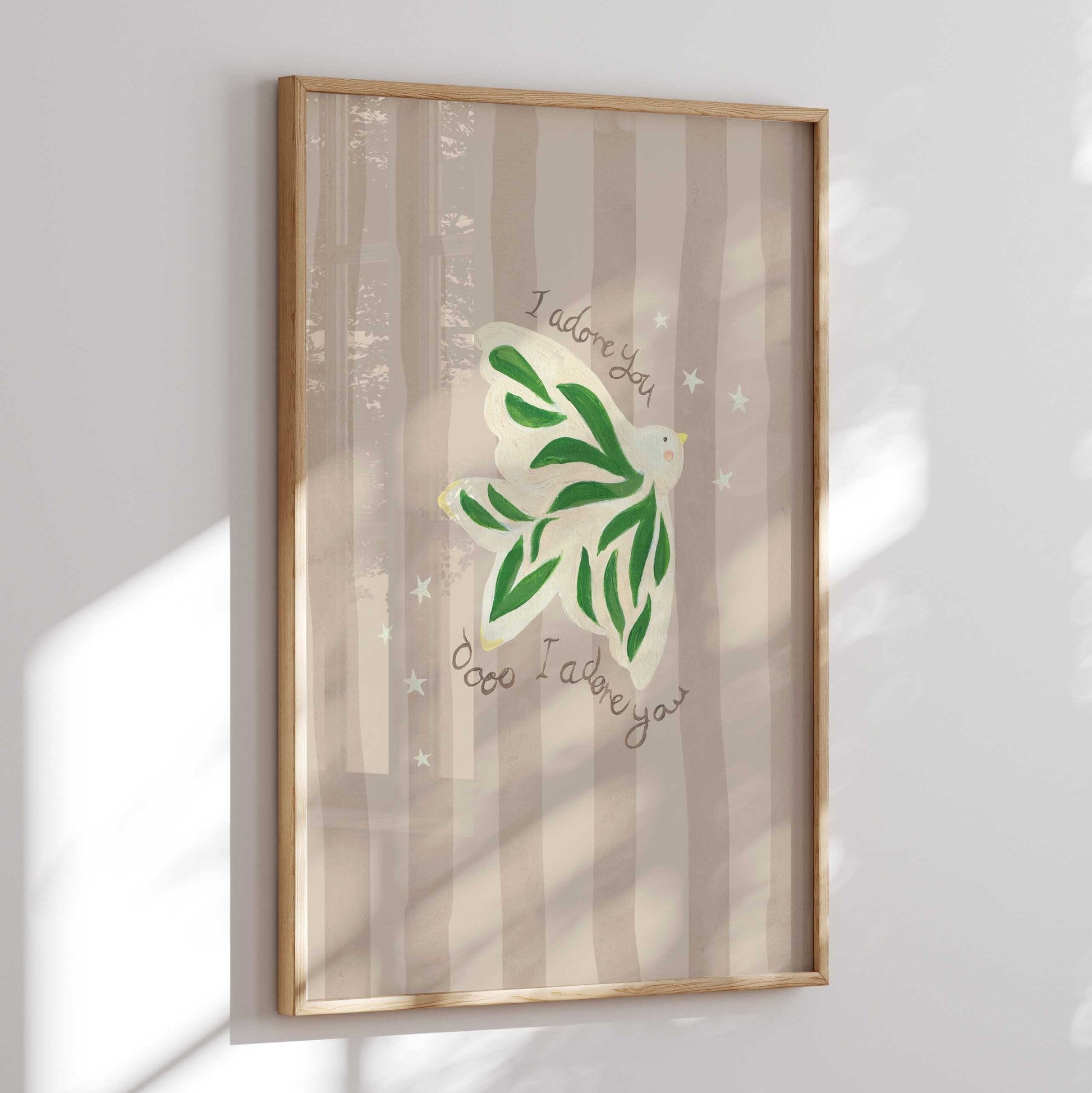 Lion & The Pear I Adore You - Bird Art Print