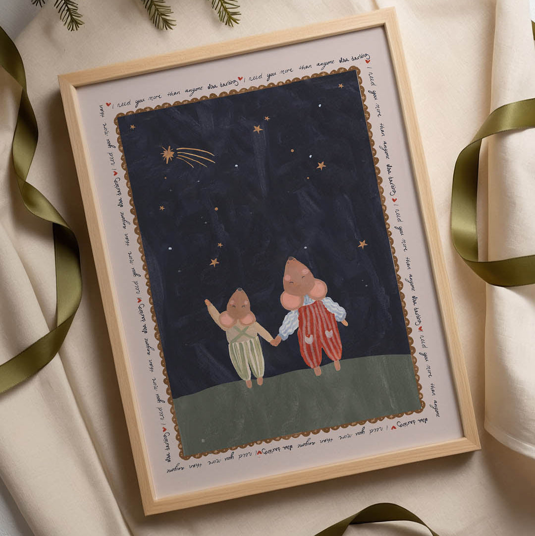 Lion & The Pear I Need You - Two Mice Art Print