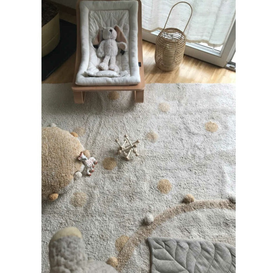 Lorena Canals Washable Rug - Hippy Dots Natural (3 Colours Available)