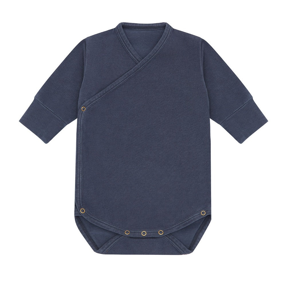 Organic Cotton Long Sleeve Kimono Baby Bodysuit by Vild House of Little (3 Colours Available)