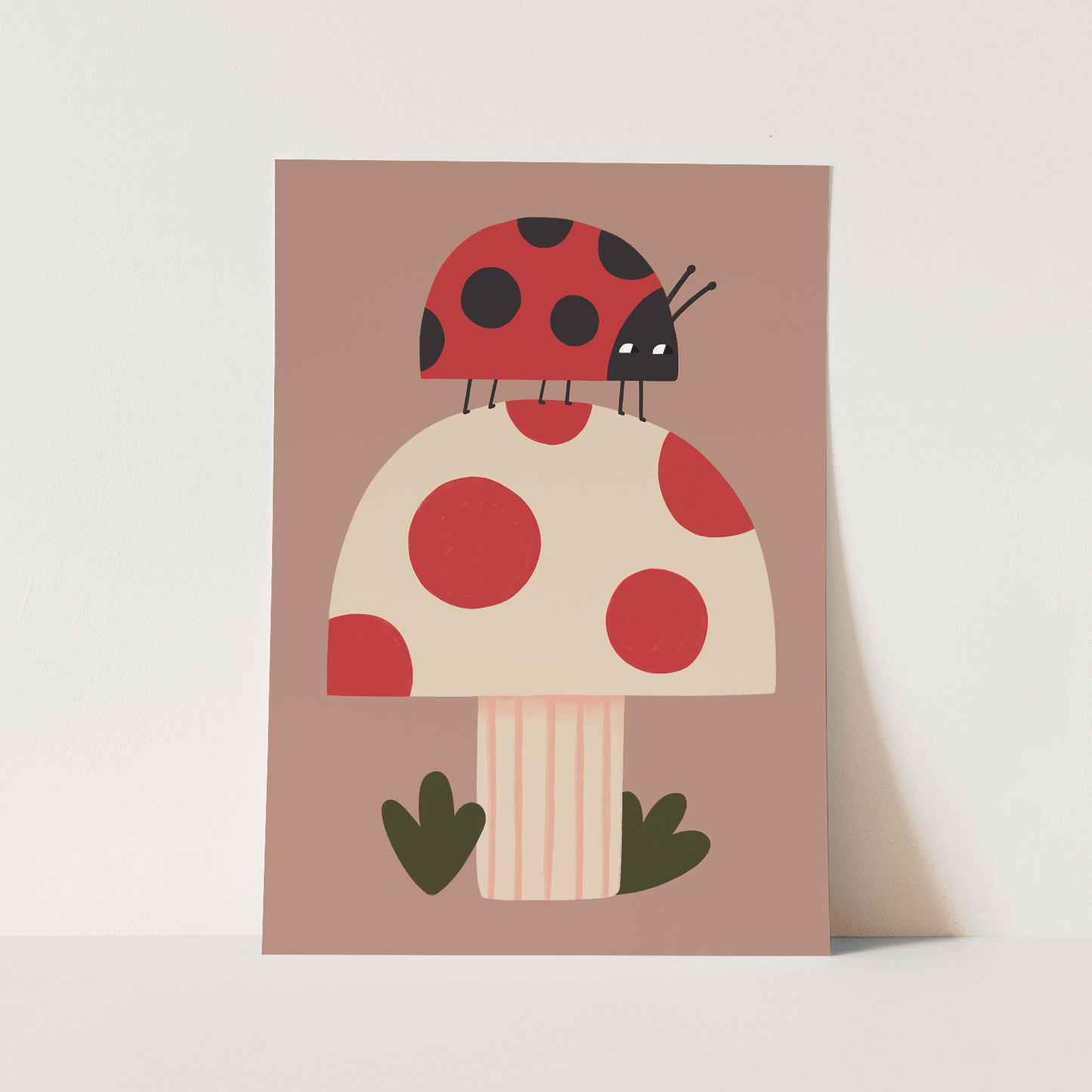 Kid of the Village Ladybird and Mushroom Art Print