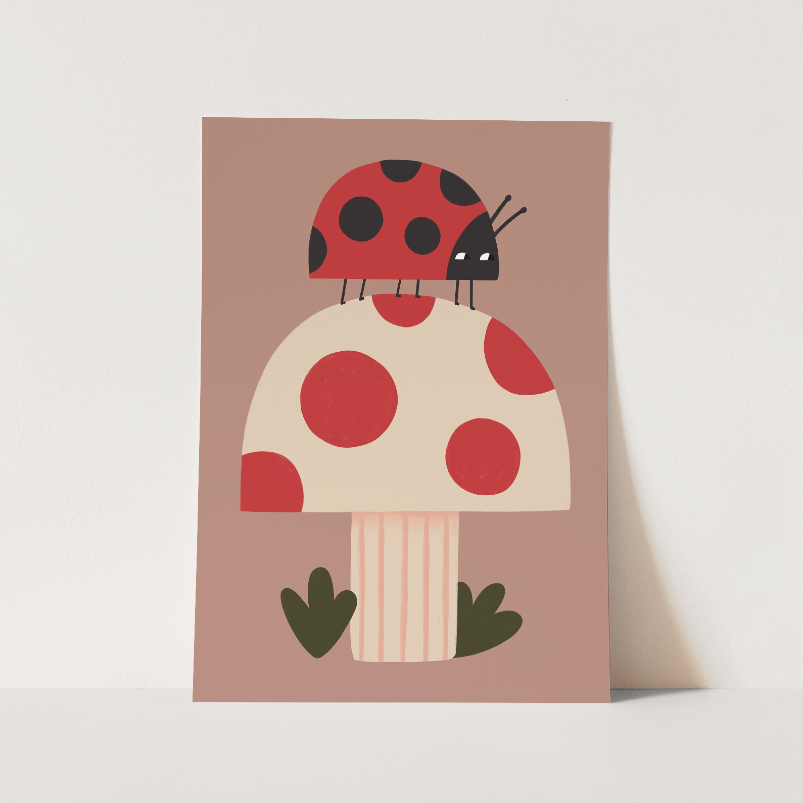 Kid of the Village Ladybird and Mushroom Art Print