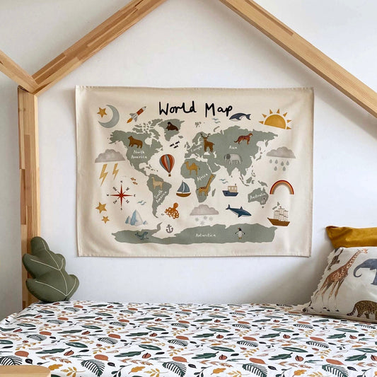 Kid of the Village World Map Wall Hanging - Large