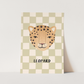 Kid of the Village Leopard Check Art Print - Sage