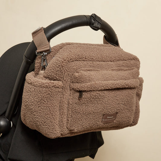 Finnsøn FREYA Eco Oversized Stroller Organiser with Clips - Mocha Borg
