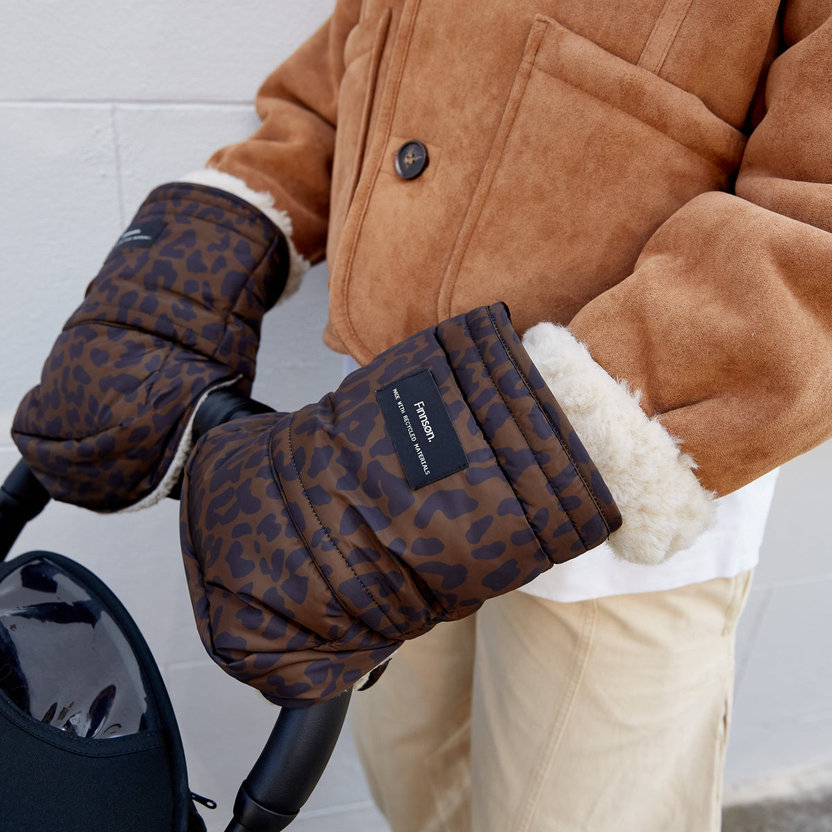 Finnsøn ASTRID Eco Universal Stroller Mittens - Chocolate Leopard