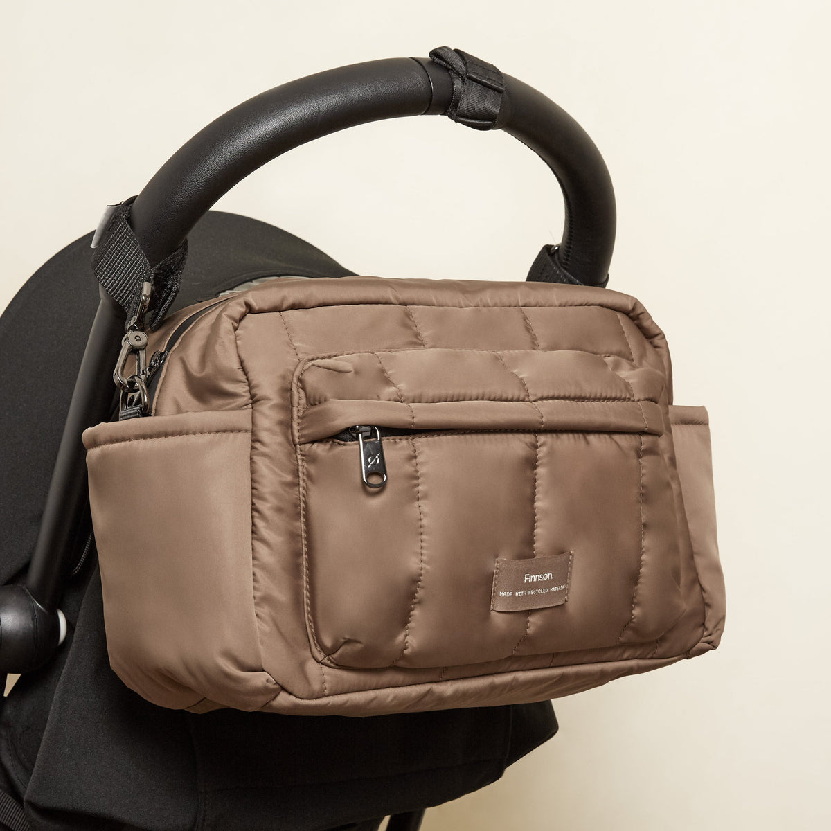 Finnsøn FREYA Eco Oversized Stroller Organiser with Clips - Mocha