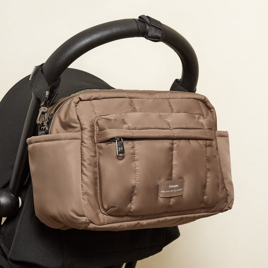 Finnsøn FREYA Eco Oversized Stroller Organiser with Clips - Mocha