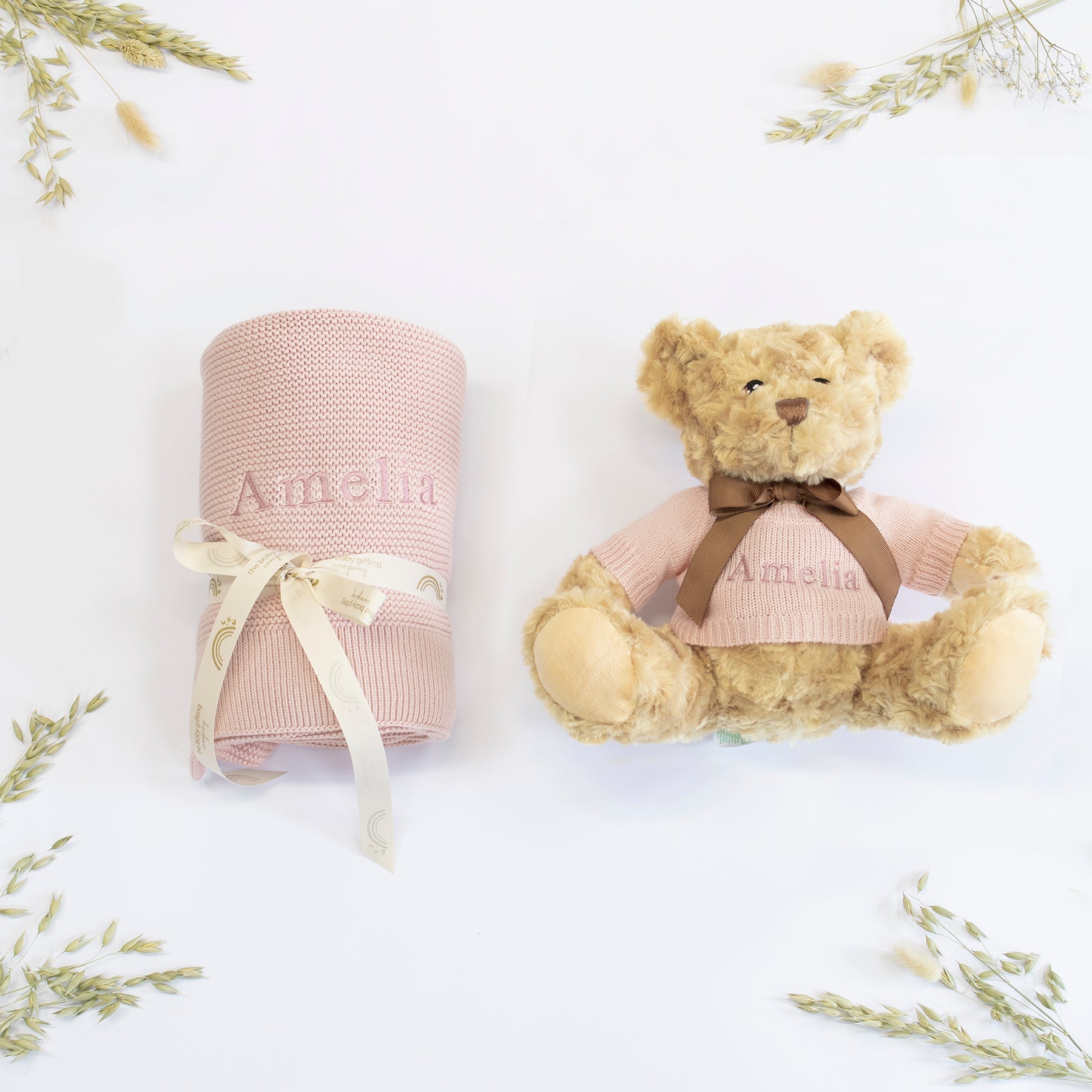 New Baby Blanket & Teddy Personalised Baby Gift Set by The Baby Gifting Co.