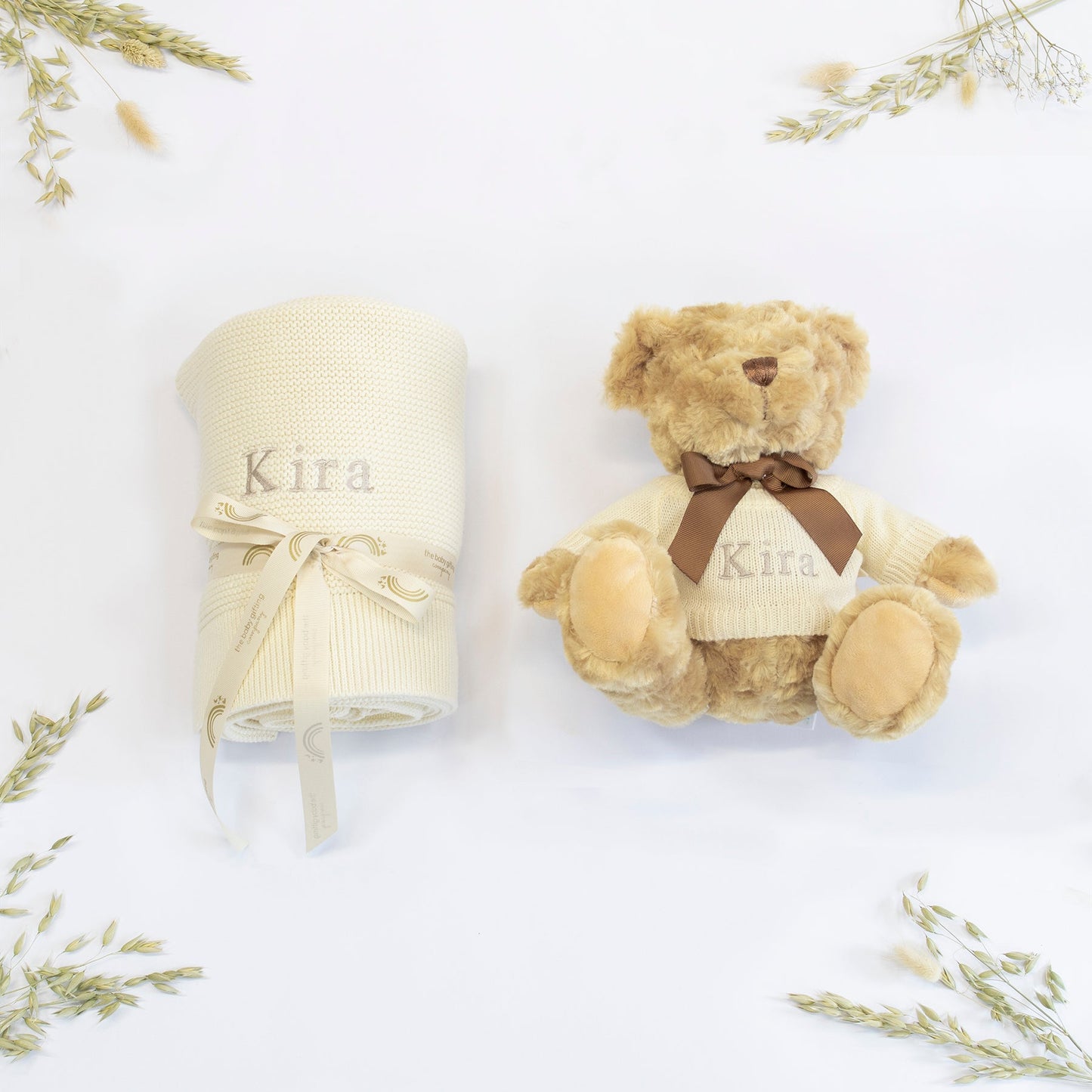 New Baby Blanket & Teddy Personalised Baby Gift Set by The Baby Gifting Co.