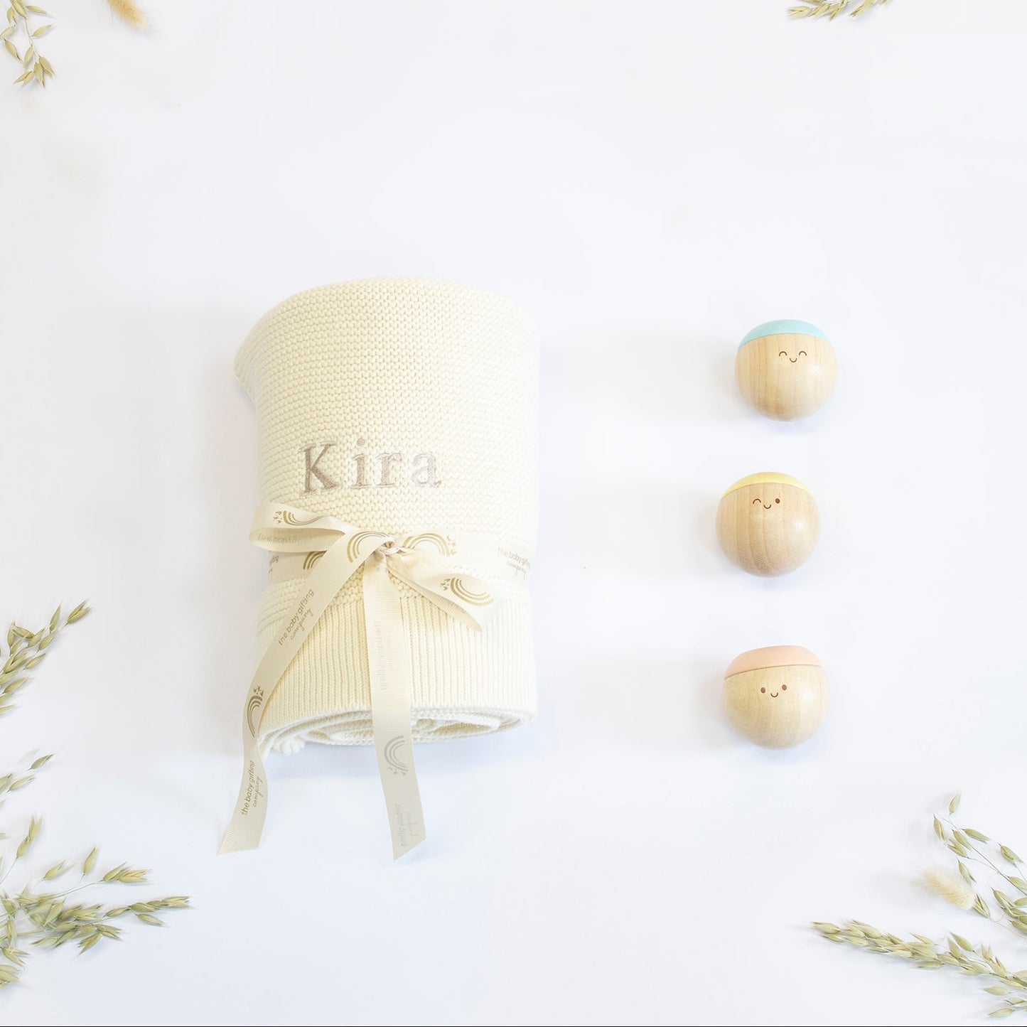 Blanket & Sensory Balls Personalised Baby Gift Set by The Baby Gifting Co.