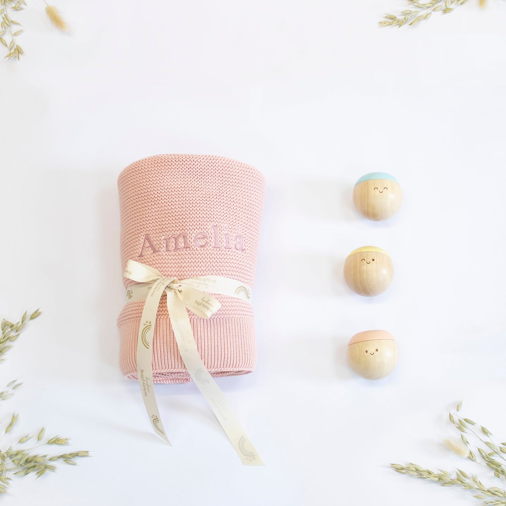 Blanket & Sensory Balls Personalised Baby Gift Set by The Baby Gifting Co.