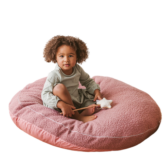 Minicamp Boucle Fabric Kids Floor Cushion - Rose